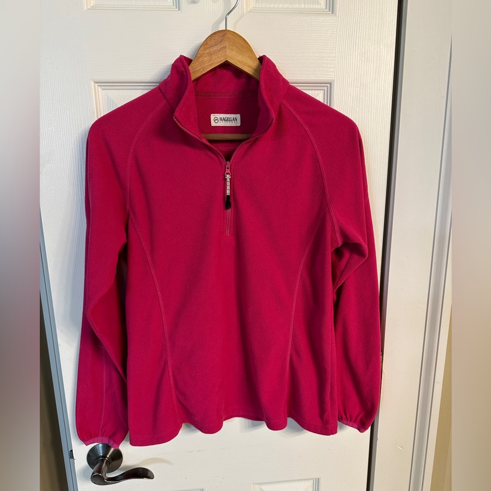 MAGELLAN OUTDOORS Womens Soft Fleece Zip up Jacket Size XS Hot Pink